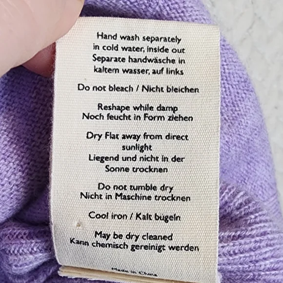 Poetry 100% Cashmere Purple Lavender Collared Sweater Women's Size UK 18 US 14 - Picture 8 of 11